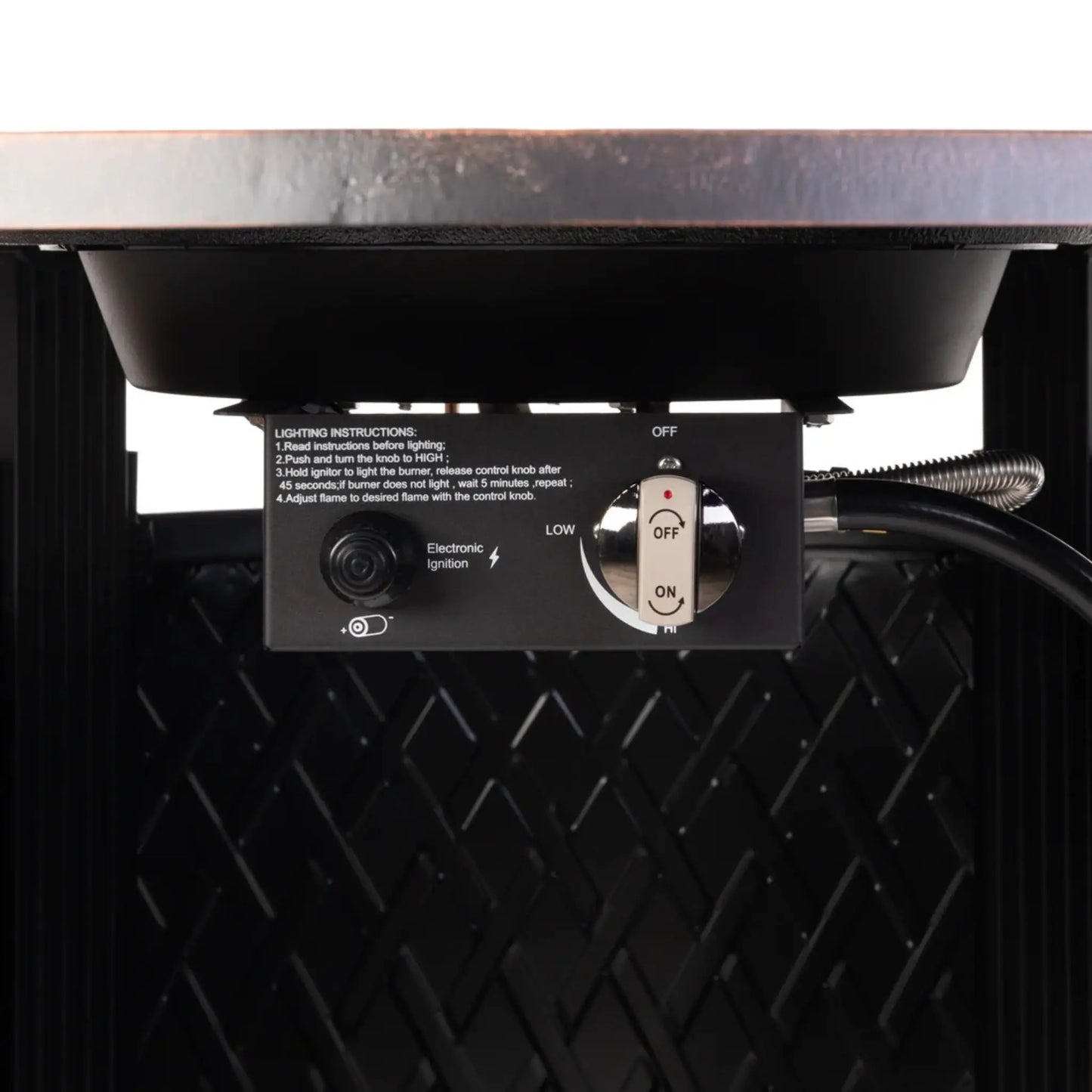 Fire Sense Wagner Round Aluminum Propane Fire Pit - Feature Detail