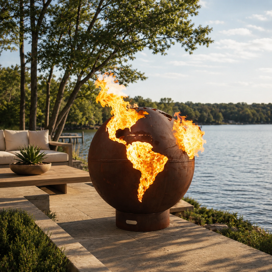Fire Pit Art Third Rock Steel Fire Pit - Lifestyle View