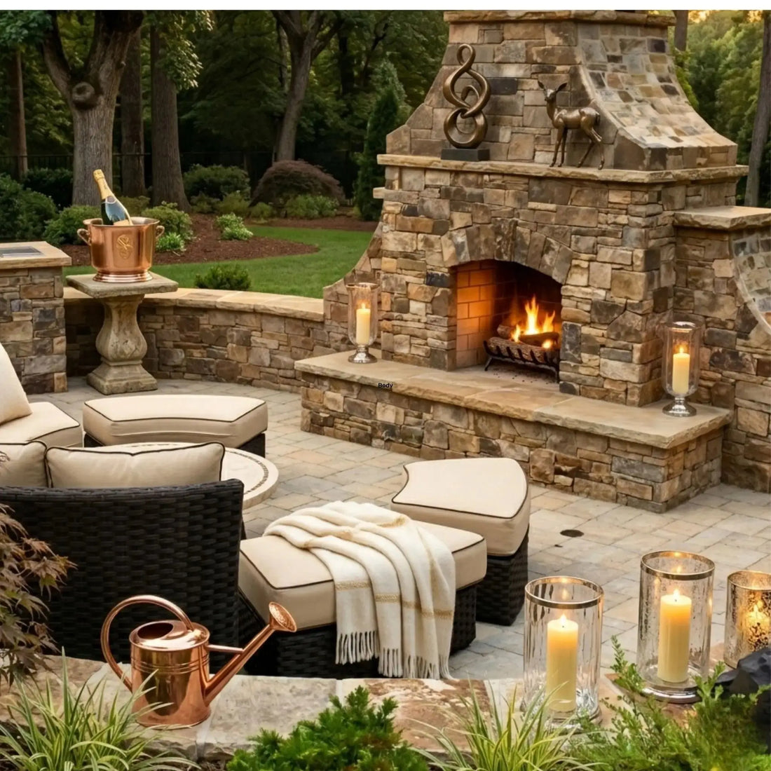 FireRock Pre-Fabricated Arched Outdoor Fireplace