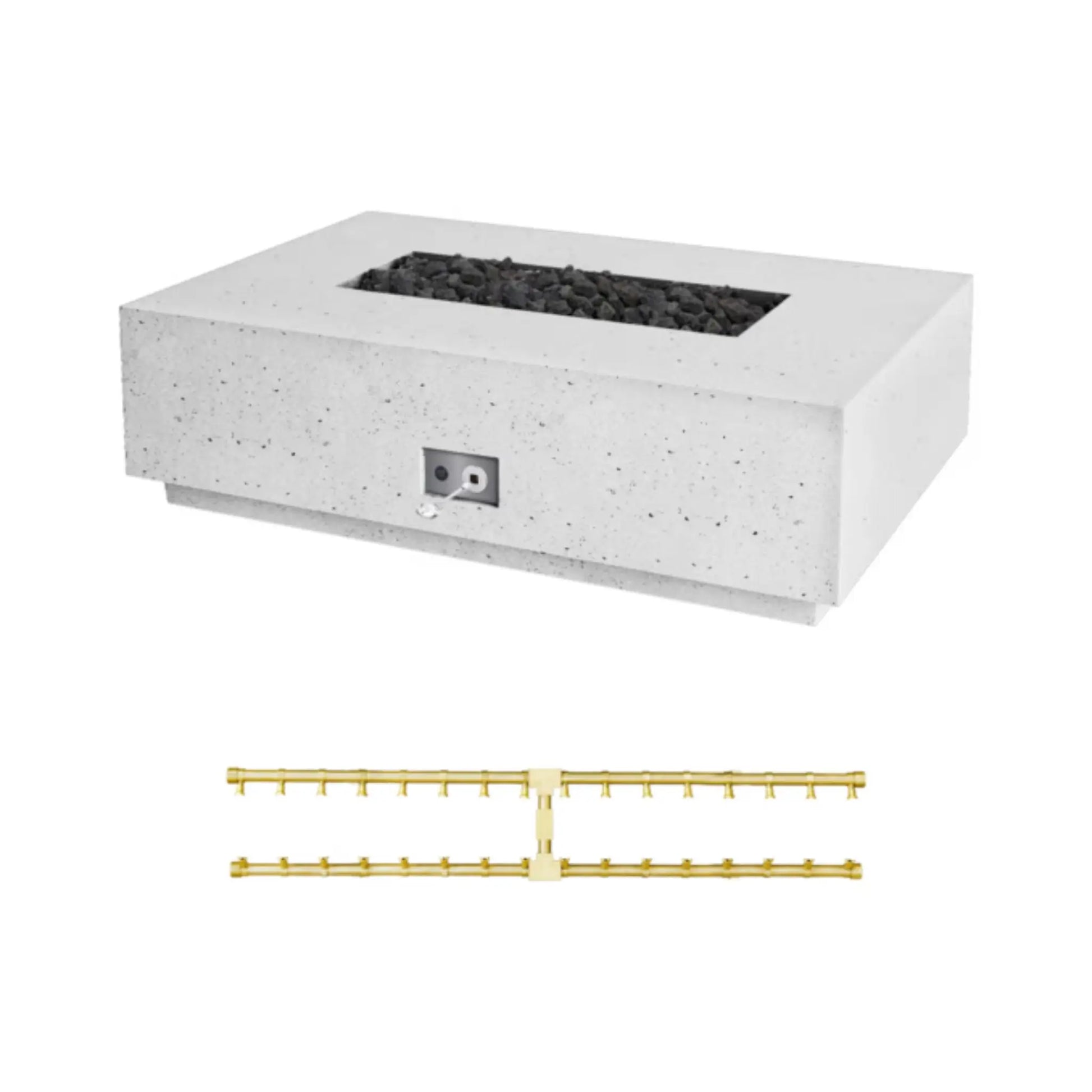 Fire Gear Pro Sanctuary Series 56-Inch GFRC Fire Pit Table - Lifestyle Patio Setting