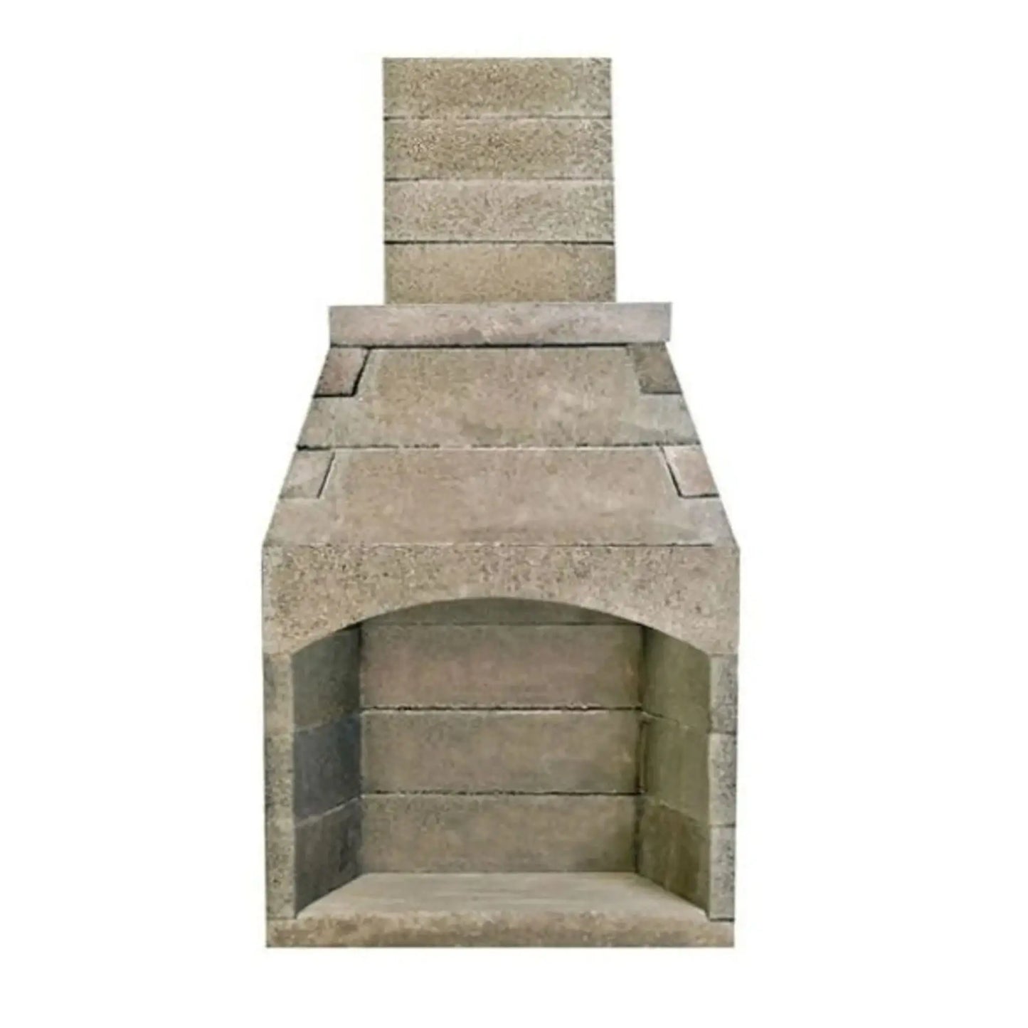 FireRock Pre-Fabricated Arched Outdoor Fireplace installed on outdoor patio