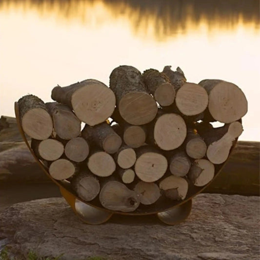 Crescent Log Rack -  Carbon Steel