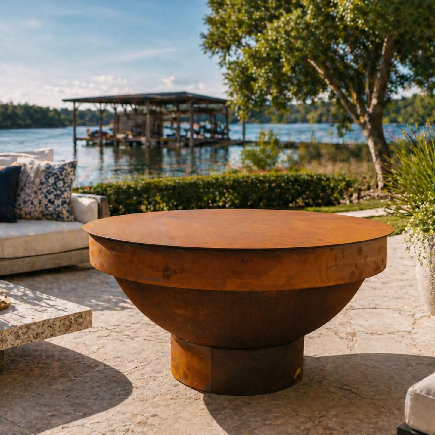 Fire Pit Art Steel Fire Pit Table Top Lid | 40-Inch