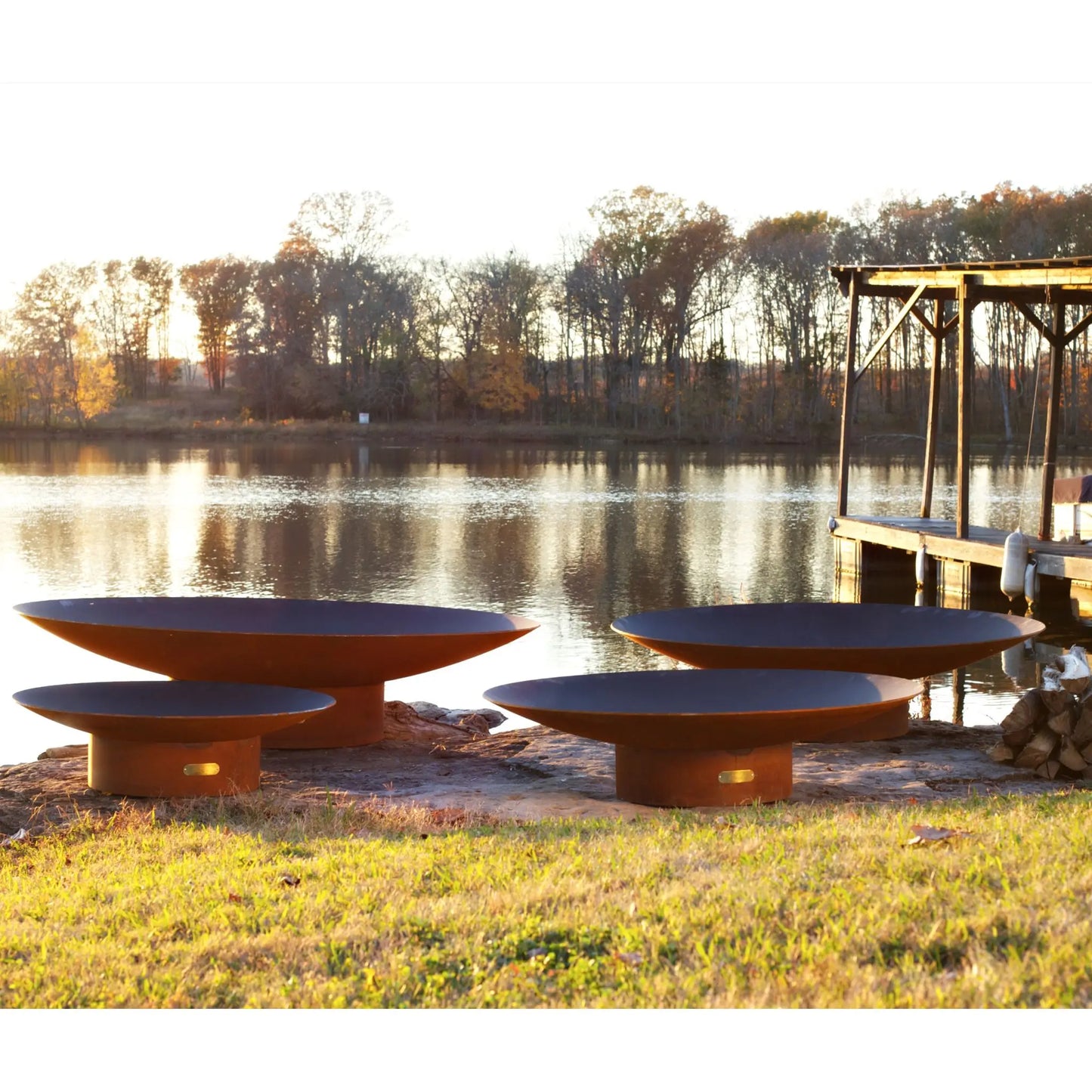 Fire Pit Art Asia Fire Pit 72-Inch – Extra-Large Steel Outdoor Fire Pit – Lifestyle View