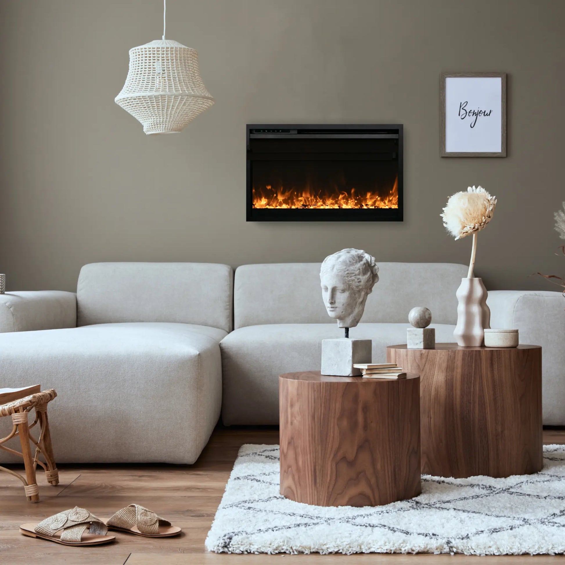 Amantii TRD Xtraslim Electric Fireplace - Front View