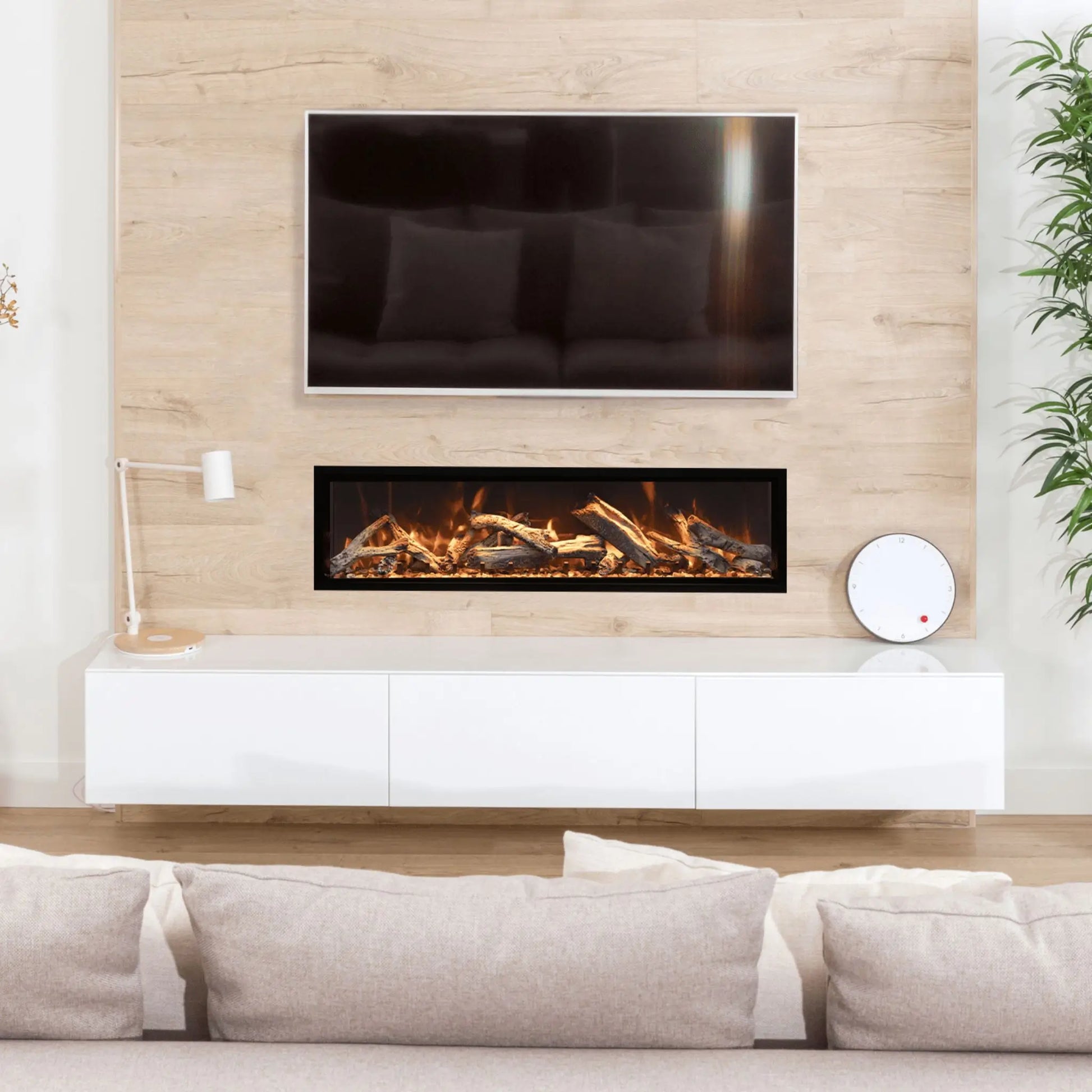 Amantii Symmetry XT Bespoke Extra Tall Linear Electric Fireplace - Outdoor Patio Installation