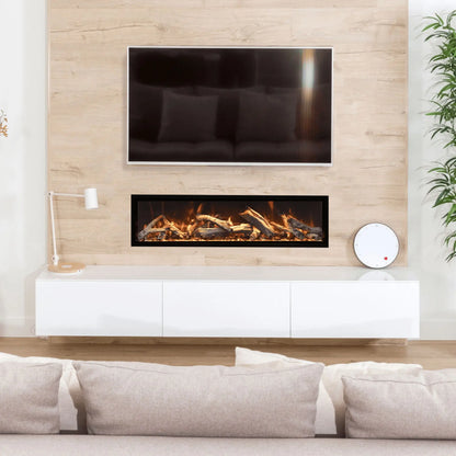 Amantii Symmetry XT Bespoke Extra Tall Linear Electric Fireplace - Outdoor Patio Installation