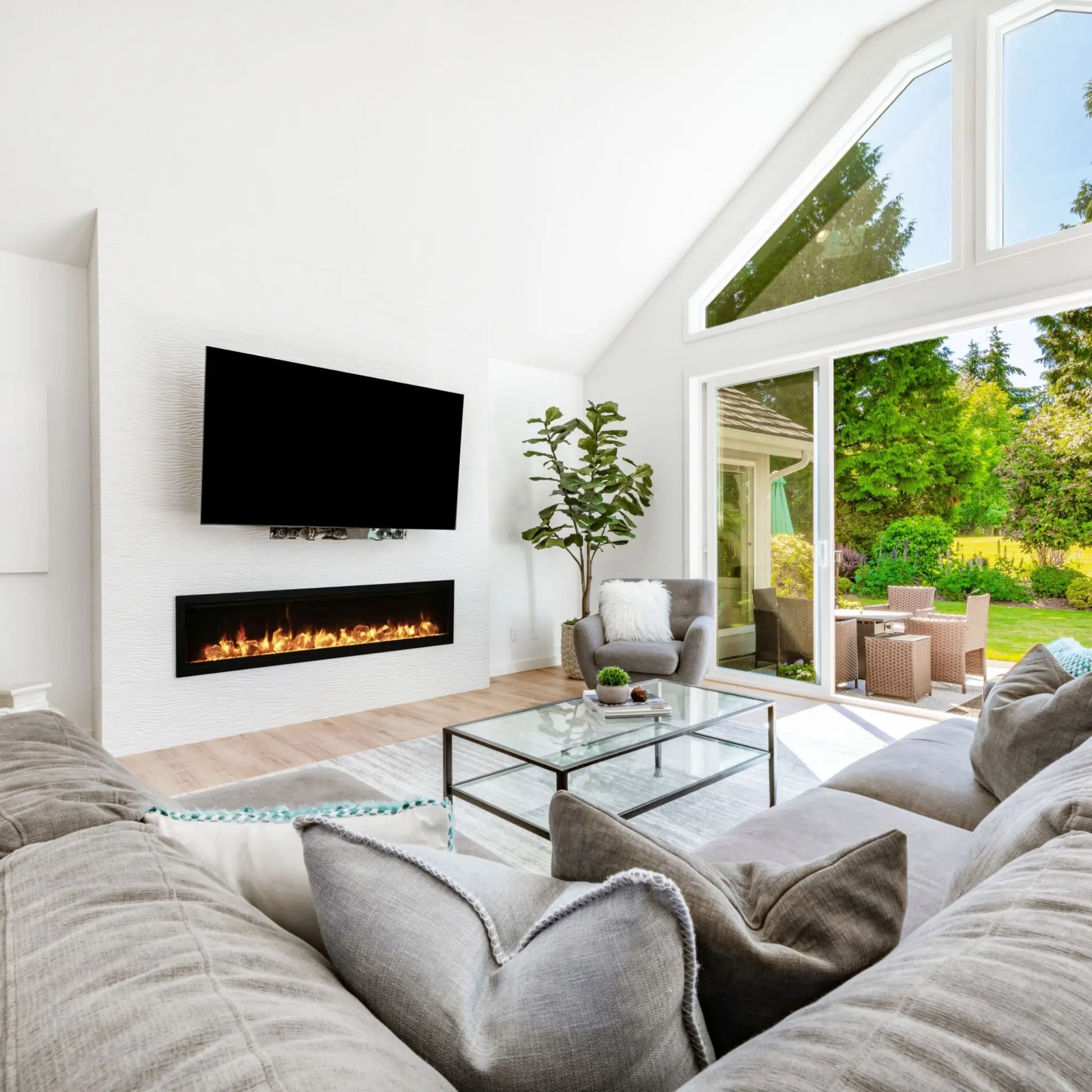 Amantii Symmetry Bespoke Electric Fireplace - Angle View