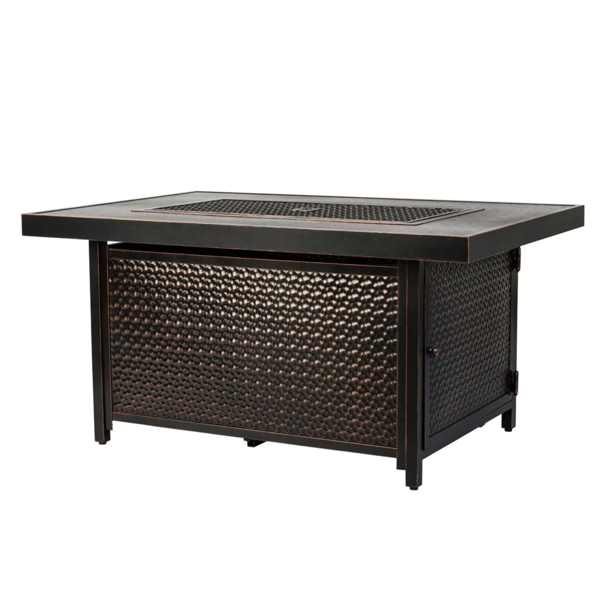 Fire Sense Weyland Rectangle Aluminum Propane Fire Pit - Side View