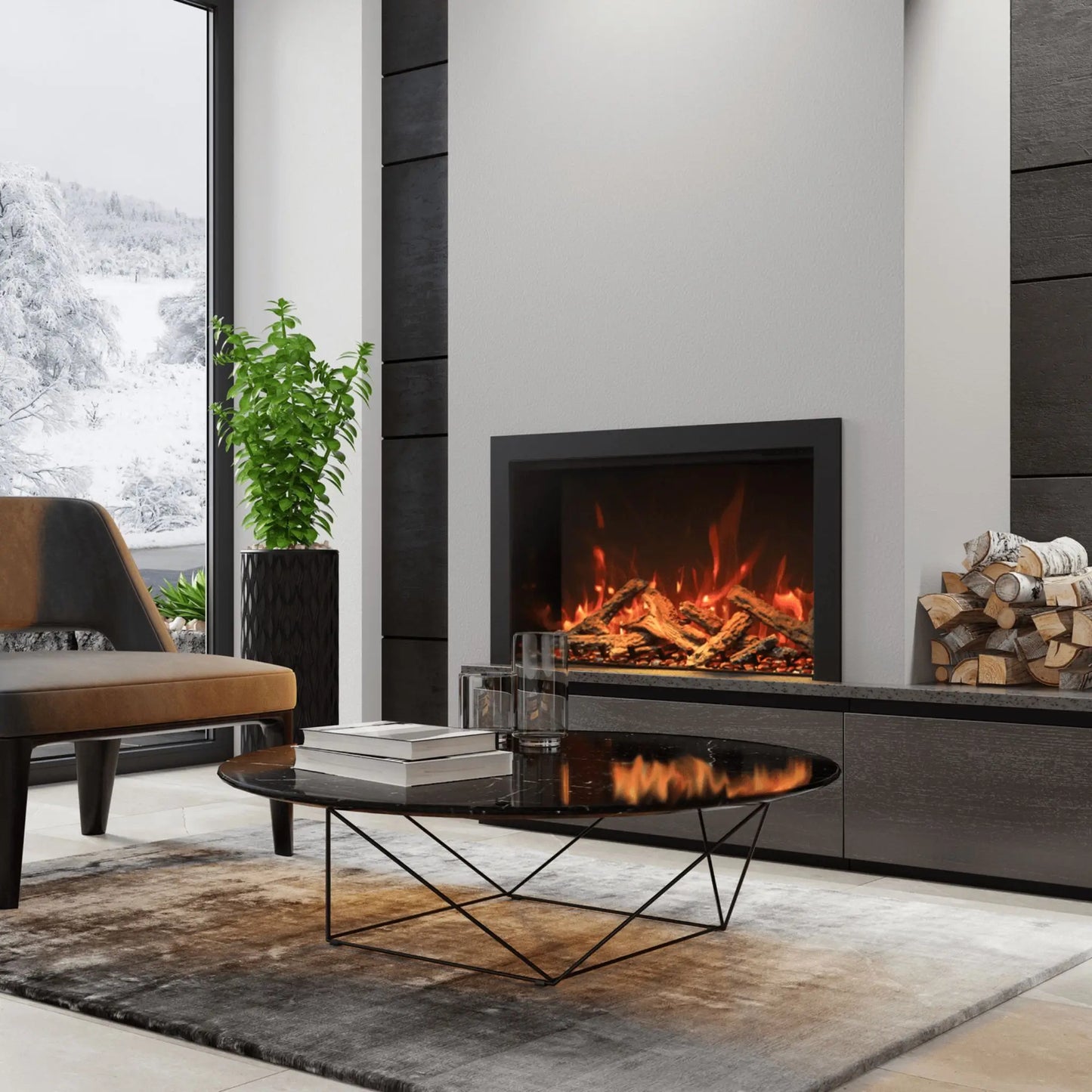 Amantii Traditional Bespoke Electric Fireplace - Lifestyle Room Setting