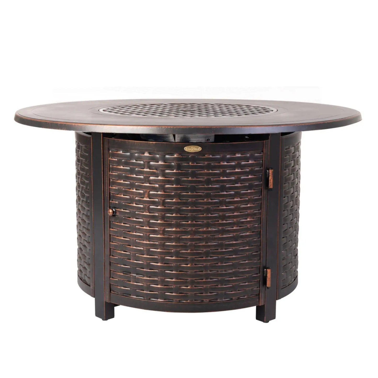 Fire Sense Florence Woven Aluminum Propane Fire Pit - Side View
