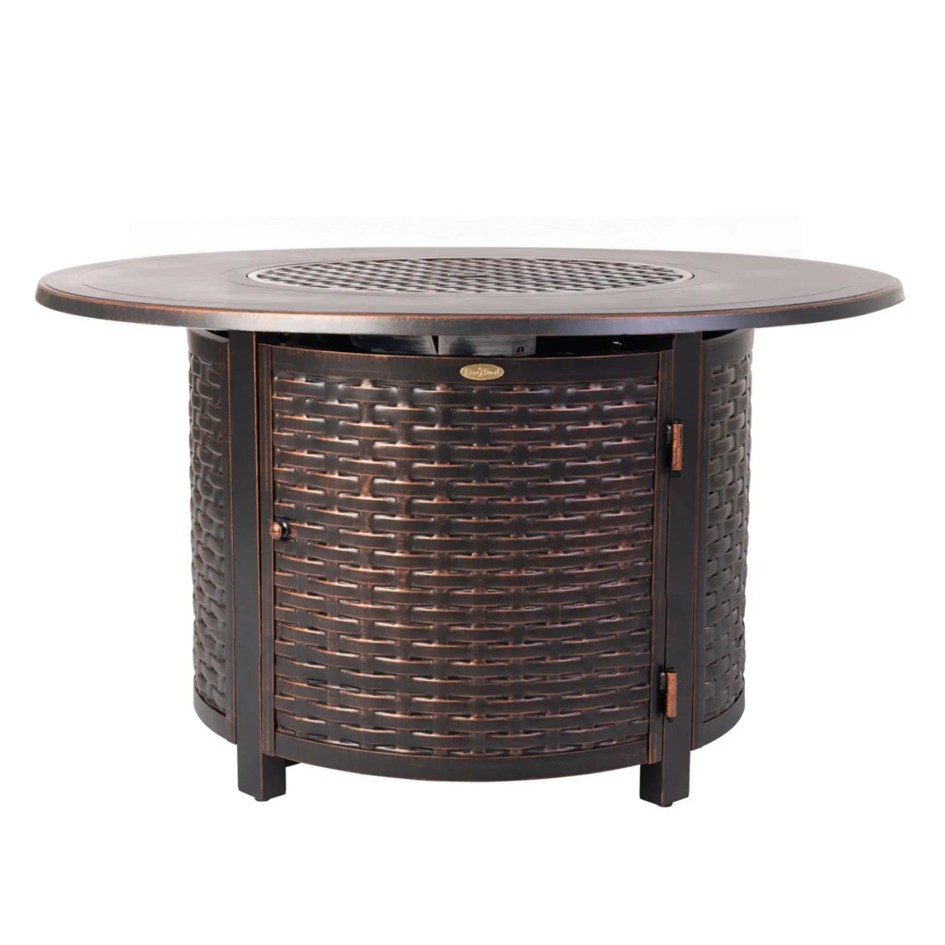 Fire Sense Florence Woven Aluminum Propane Fire Pit - Side View