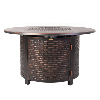 Fire Sense Florence Woven Aluminum Propane Fire Pit - Side View