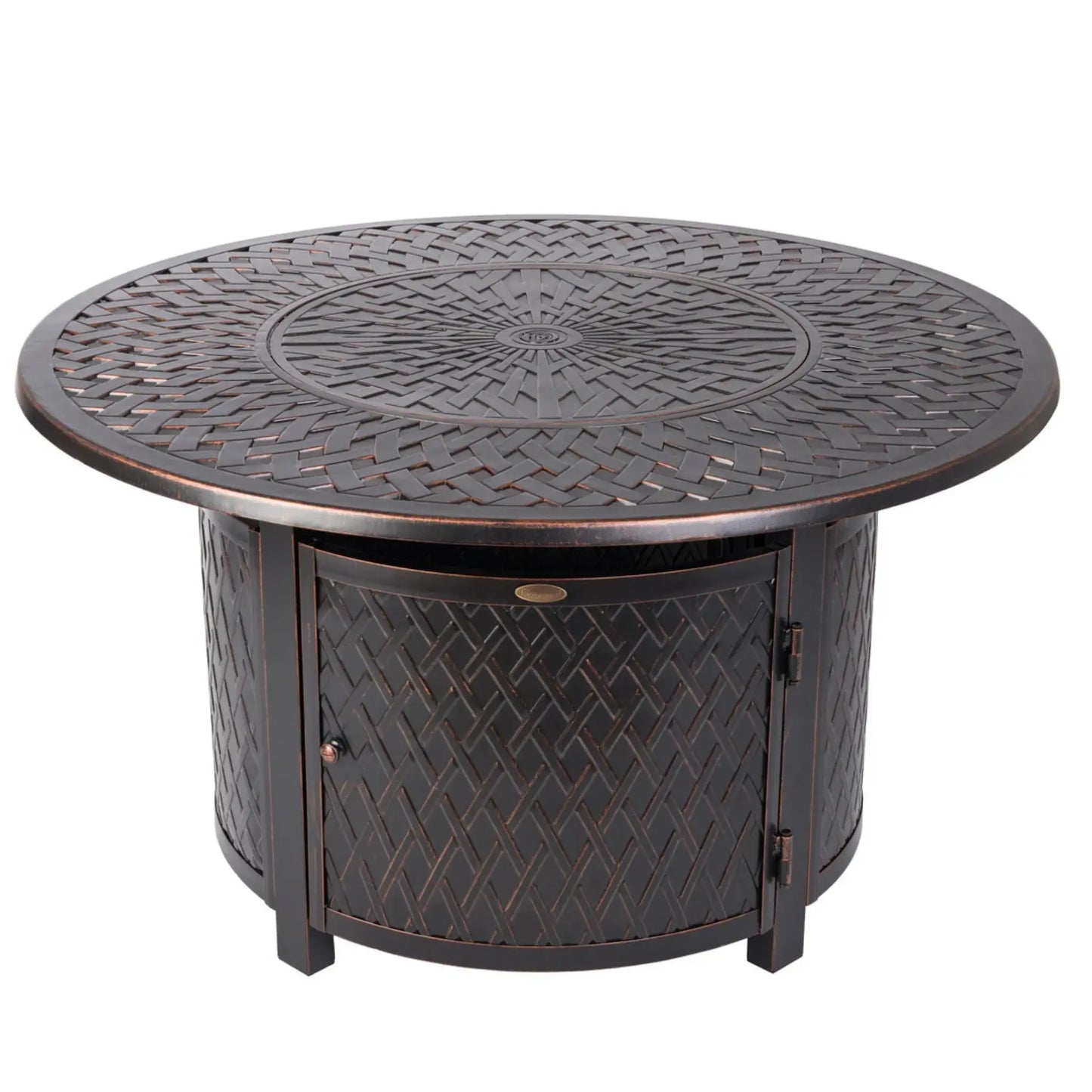 Fire Sense Verona Aluminum Round Propane Fire Pit - Side View