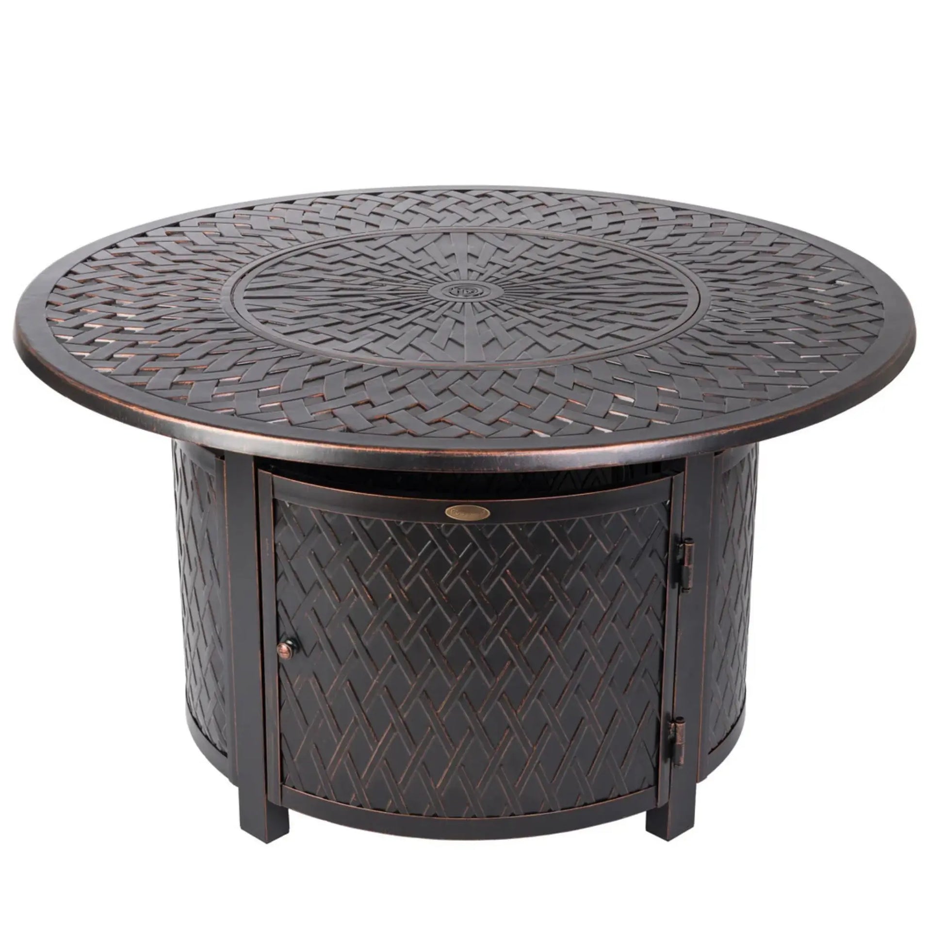 Fire Sense Verona Aluminum Round Propane Fire Pit - Side View