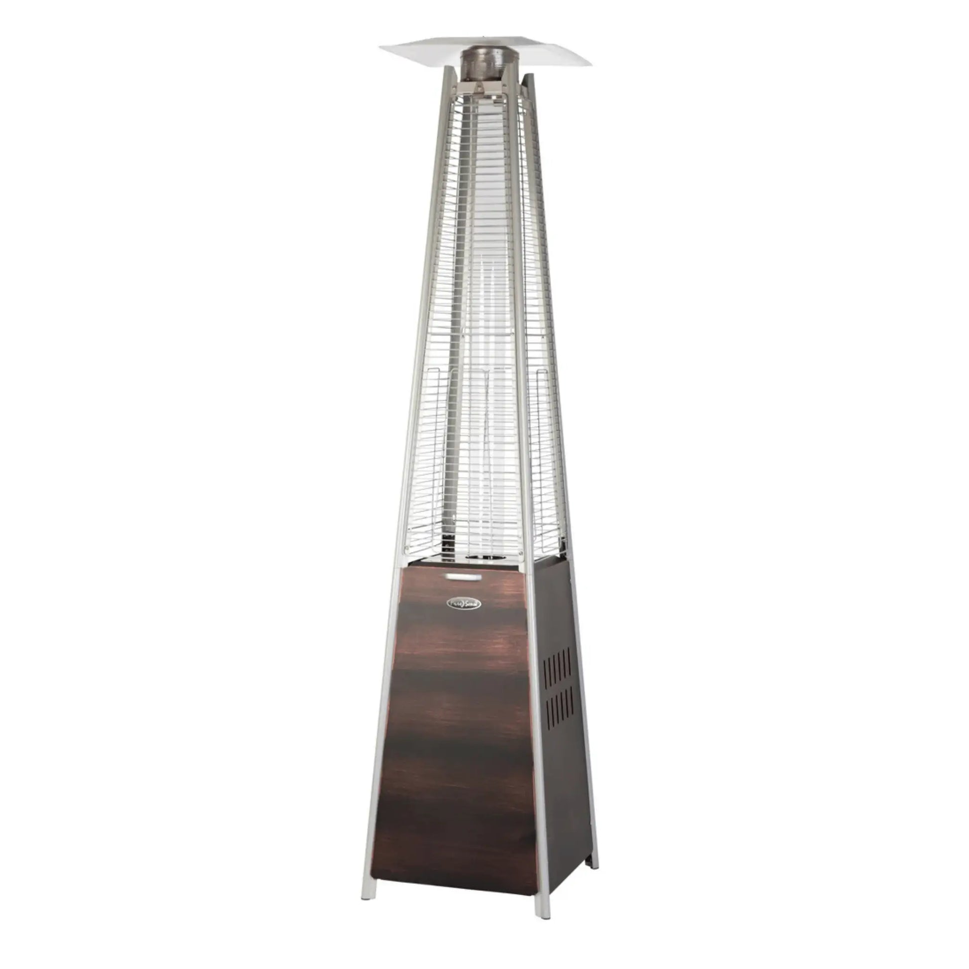 Fire Sense Brushed Bronze Pyramid Propane Patio Heater - Side View