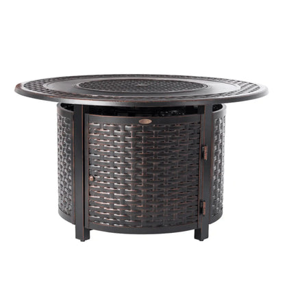 Fire Sense Bellante Woven Aluminum Propane Fire Pit - Side View