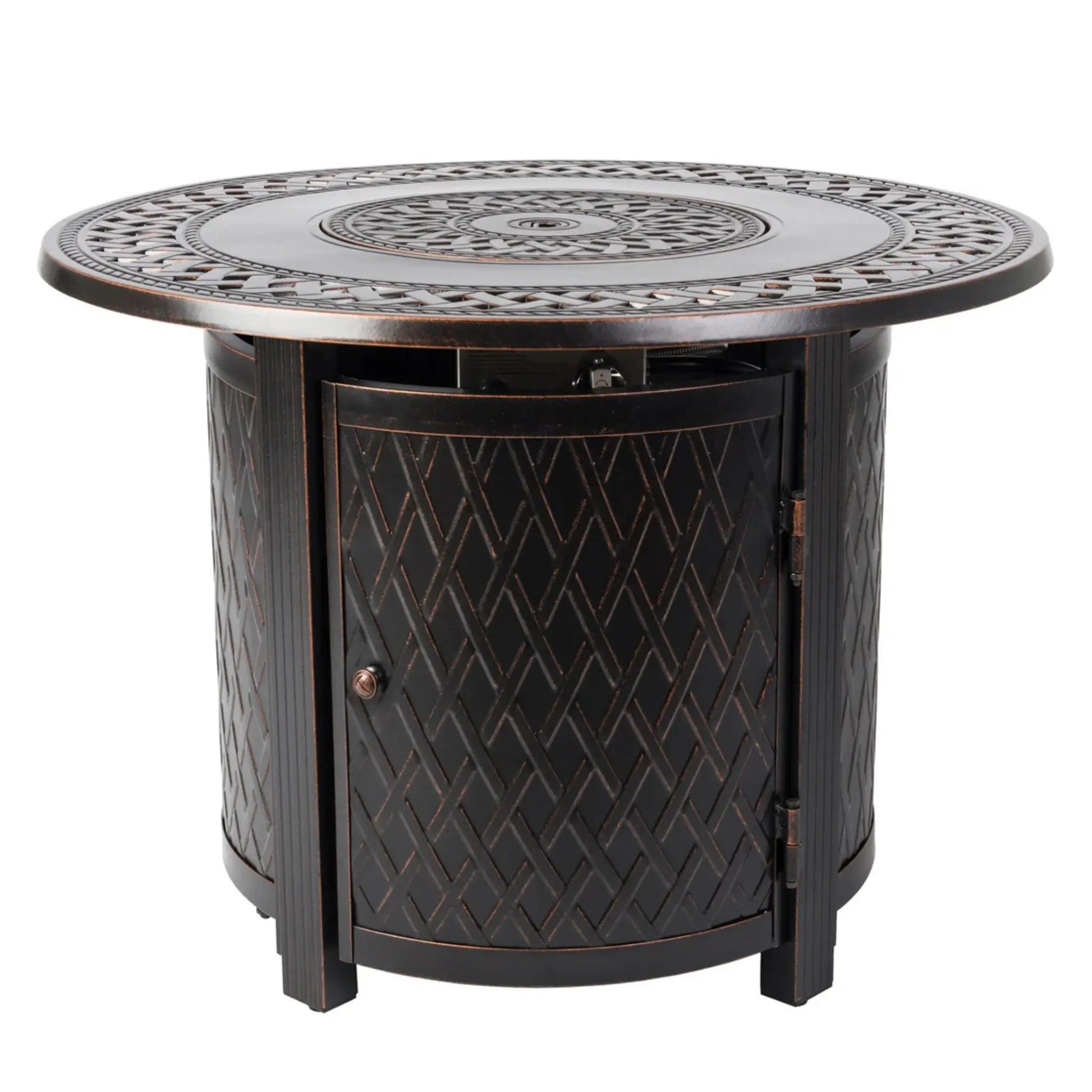 Fire Sense Wagner Round Aluminum Propane Fire Pit - Angle View