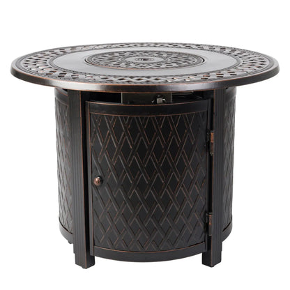 Fire Sense Wagner Round Aluminum Propane Fire Pit - Angle View