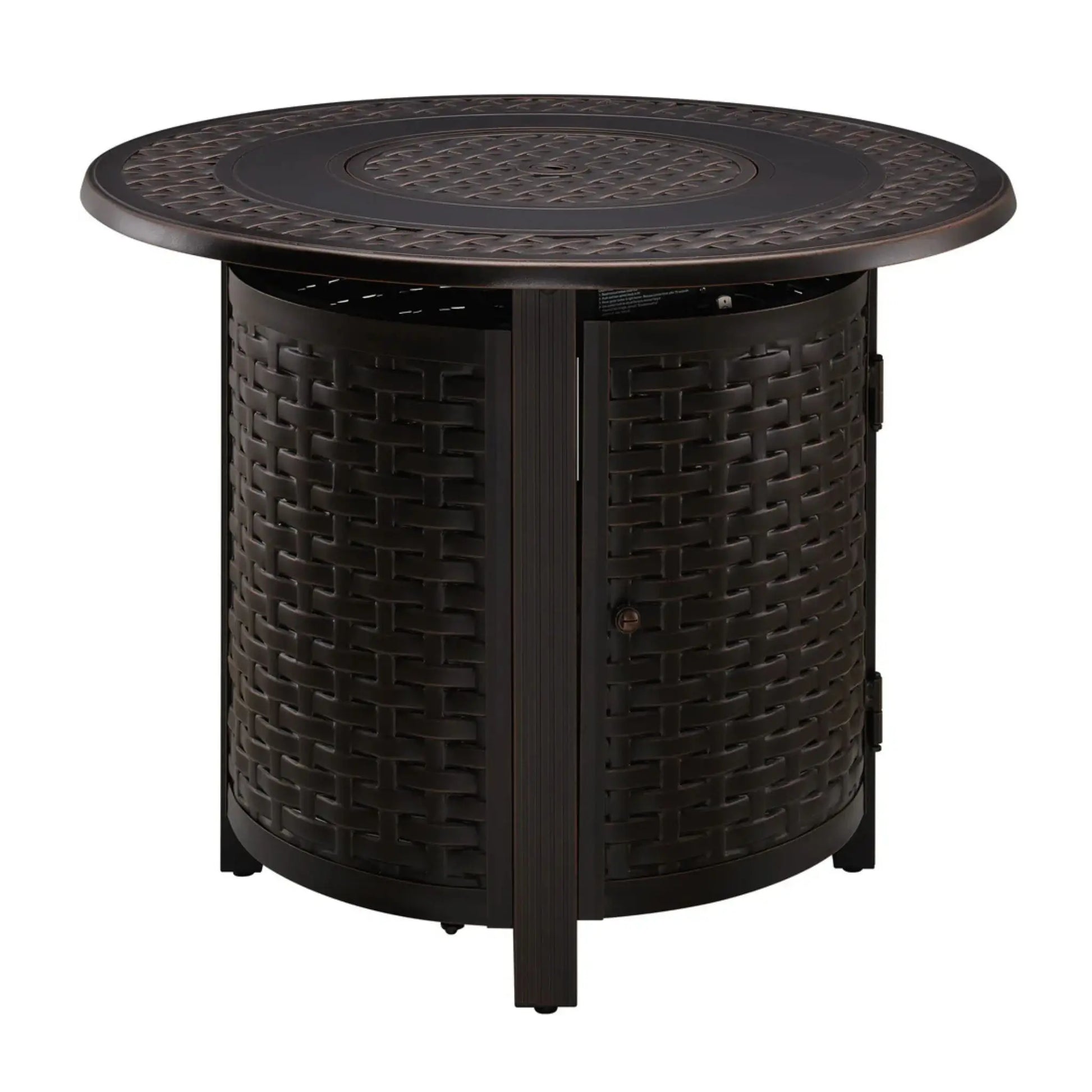 Fire Sense Hendricks Round Aluminum Propane Fire Pit - Side View