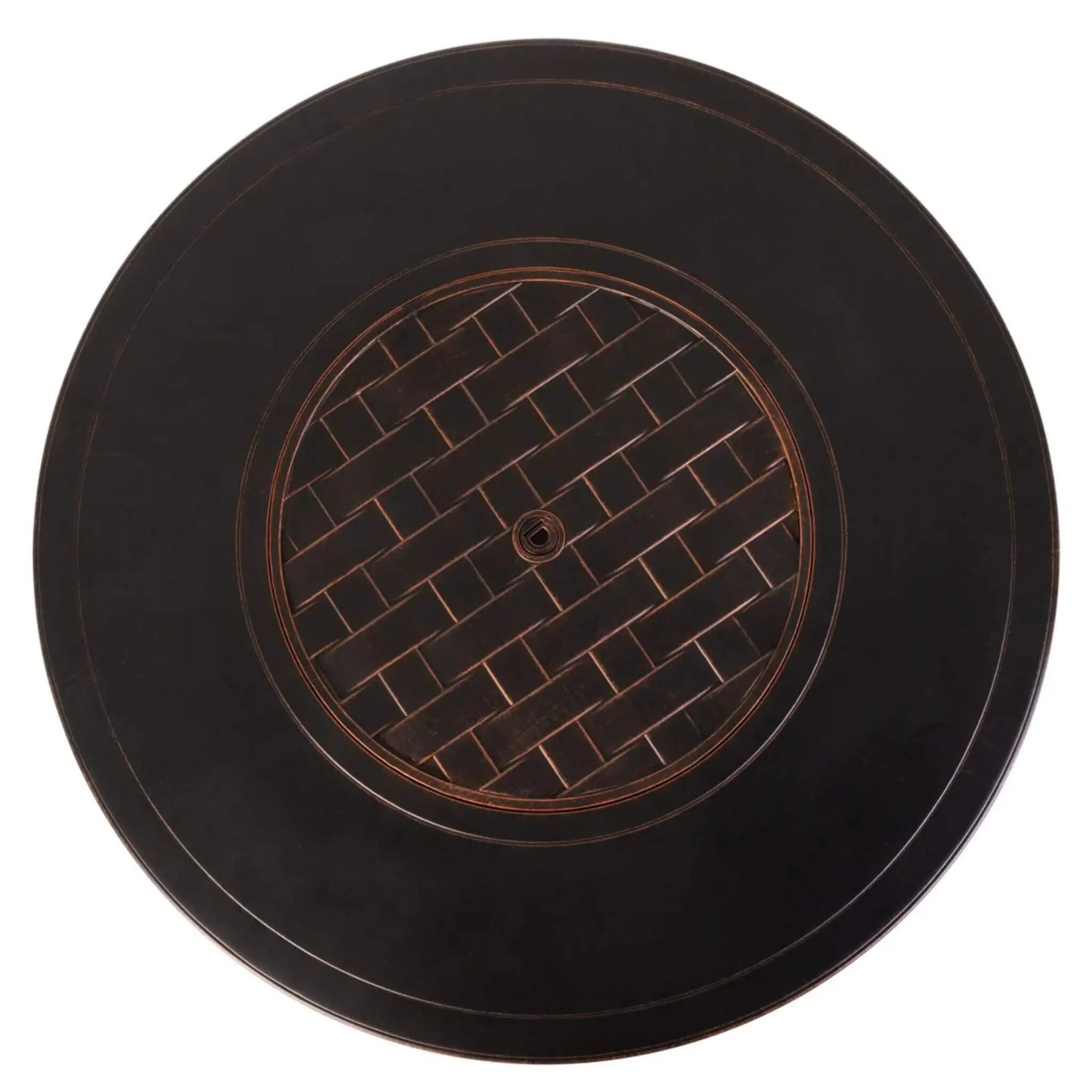 Fire Sense Perissa Woven Aluminum Propane Fire Pit - Side View