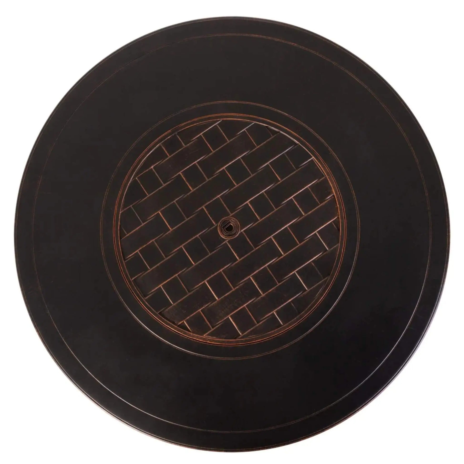 Fire Sense Perissa Woven Aluminum Propane Fire Pit - Side View