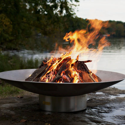 Fire Pit Art Bella Vita 70-Inch Stainless Steel Fire Pit – Extra Large Luxury Outdoor Fire Bowl – Additional View