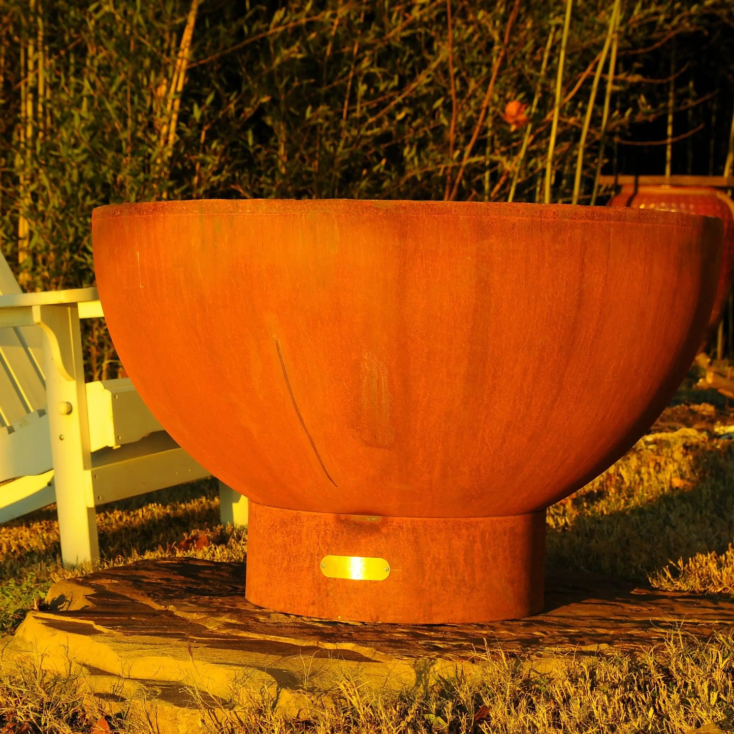 Fire Pit Art Crater Steel Fire Pit – Minimalist Bowl Design Outdoor Fire Pit – Detail View