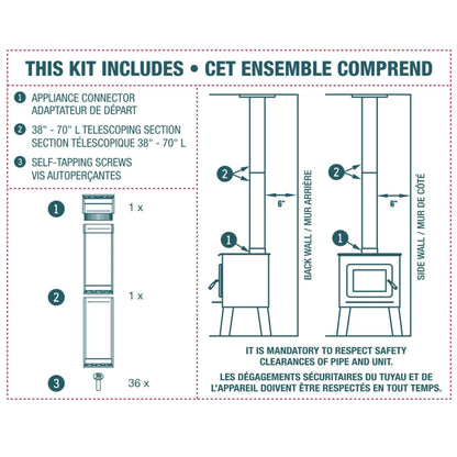 6" To-The-Ceiling Double Wall Pipe Kit | Complete Wood Stove Venting Kit for Ceiling Installations