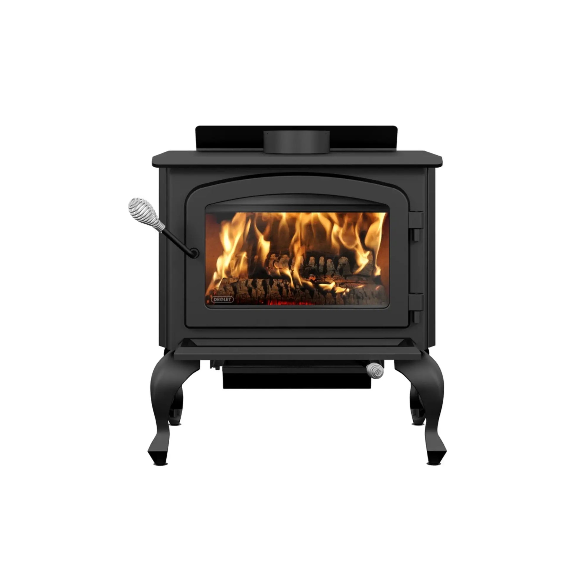Drolet Columbia II Wood Stove - Side View with Side Panels