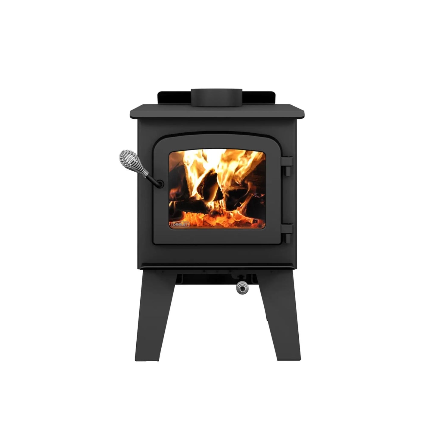Drolet Spark II Wood Stove - Front View with Open Door