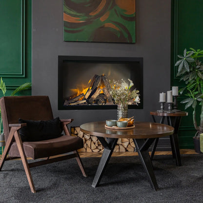Amantii Traditional Bespoke Electric Fireplace - Outdoor Patio Installation View