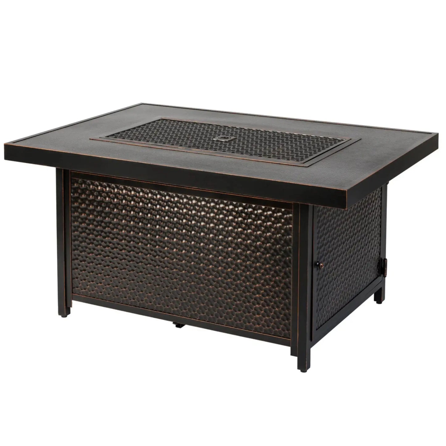 Fire Sense Weyland Rectangle Aluminum Propane Fire Pit - Detail View