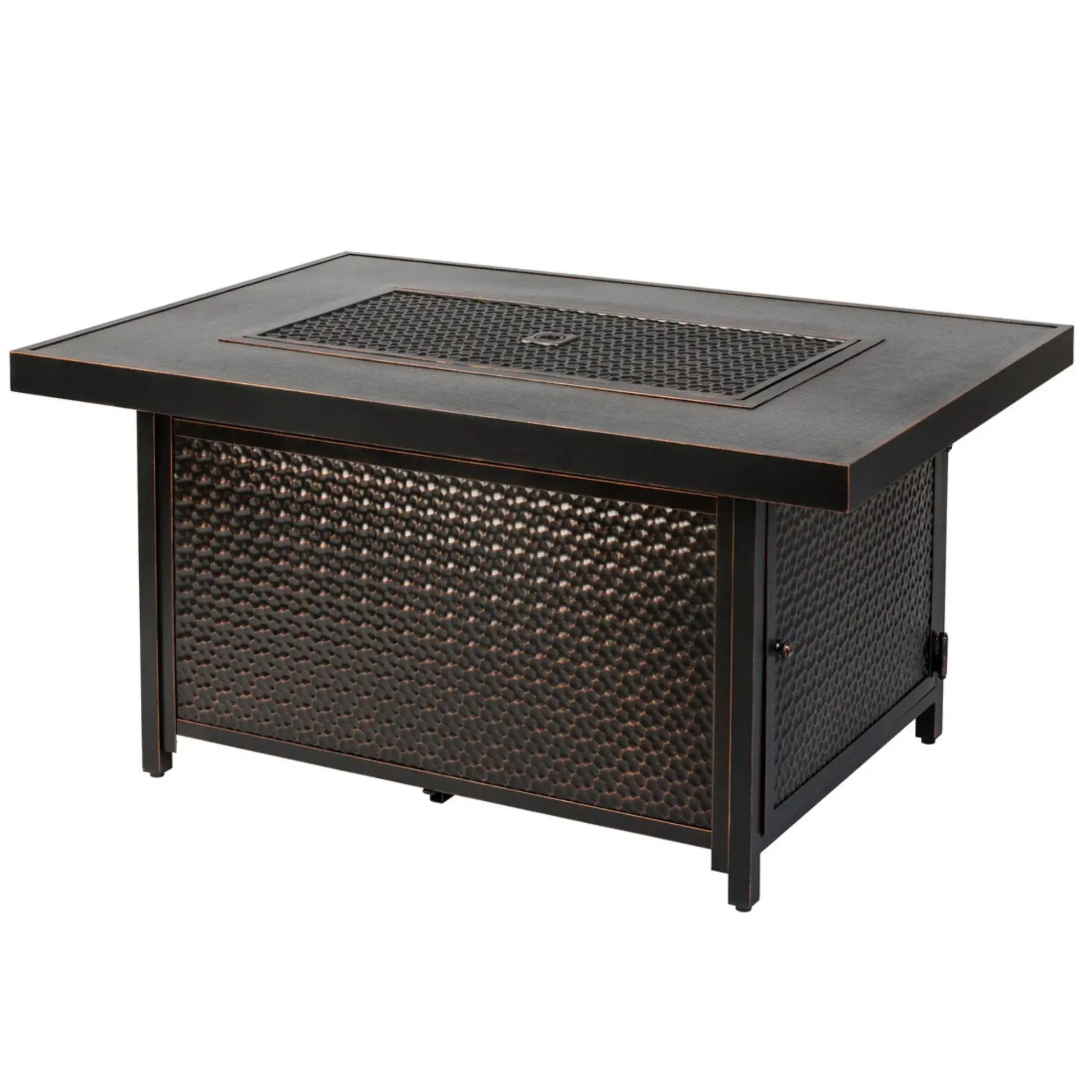 Fire Sense Weyland Rectangle Aluminum Propane Fire Pit - Detail View