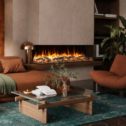 Amantii Fire & Ice LumaForest 3-Sided Electric Fireplace - Lifestyle Room Setting