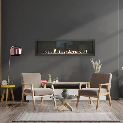 Sierra Flame Austin 65" Direct Vent Linear Gas Fireplace | Deluxe System | NG & LP