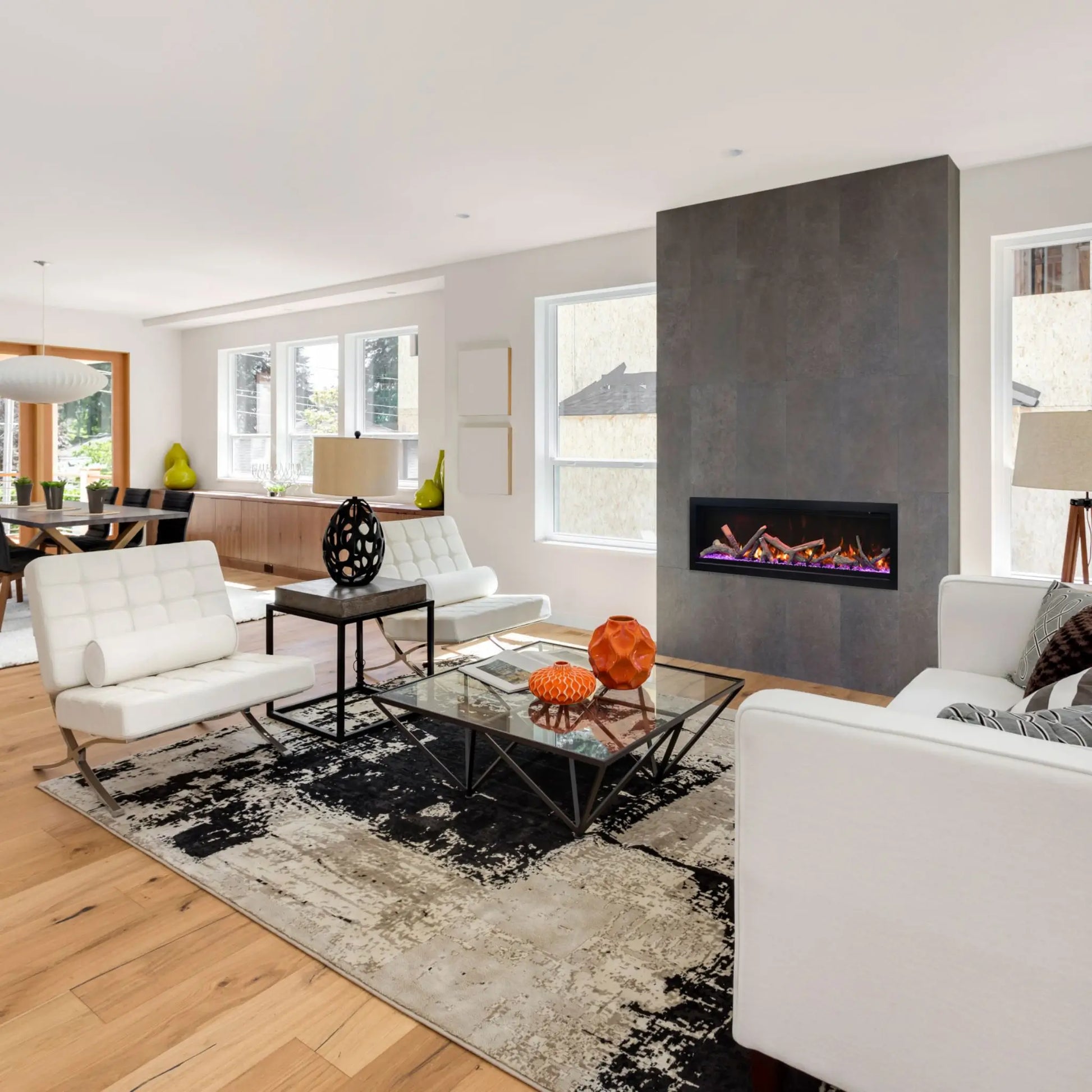 Amantii Symmetry Bespoke Electric Fireplace - Side View