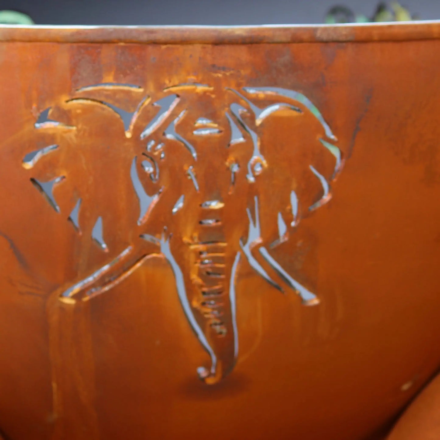 Fire Pit Art Africa's Big Five Steel Fire Pit – Wildlife Cut-Out Outdoor Fire Pit – Alternate Angle