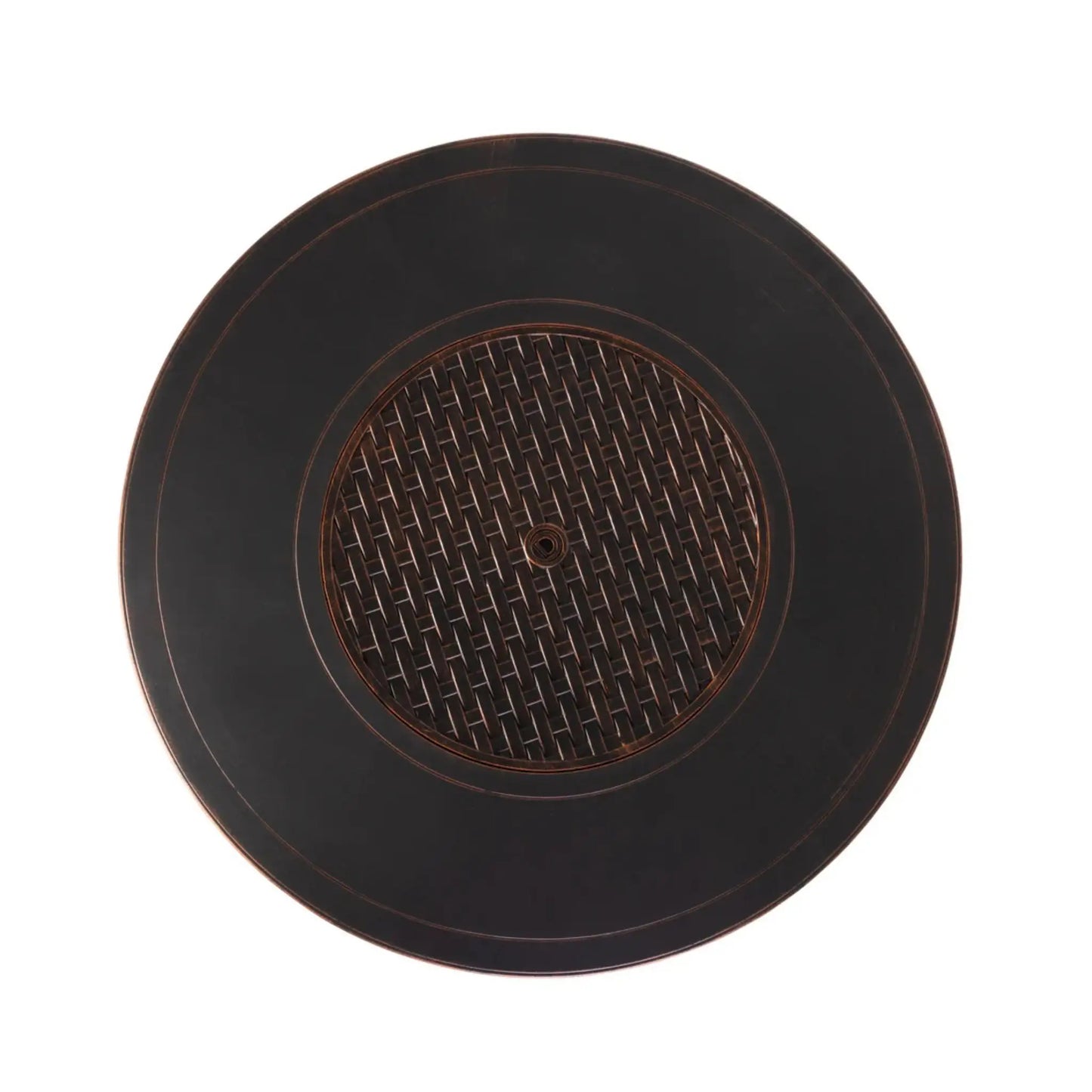 Fire Sense Florence Woven Aluminum Propane Fire Pit - Lifestyle View