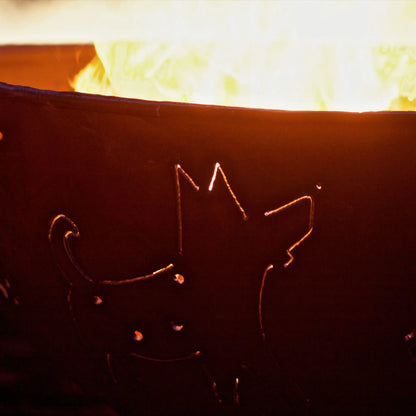 Fire Pit Art Funky Dog Steel Fire Pit – Whimsical Dog Design Outdoor Wood Burning Fire Pit – Detail View