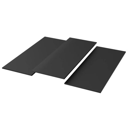 Modular Black Steel Hearth Pad System | 54" x 46 3/4" | Floor Protector for Wood Stoves