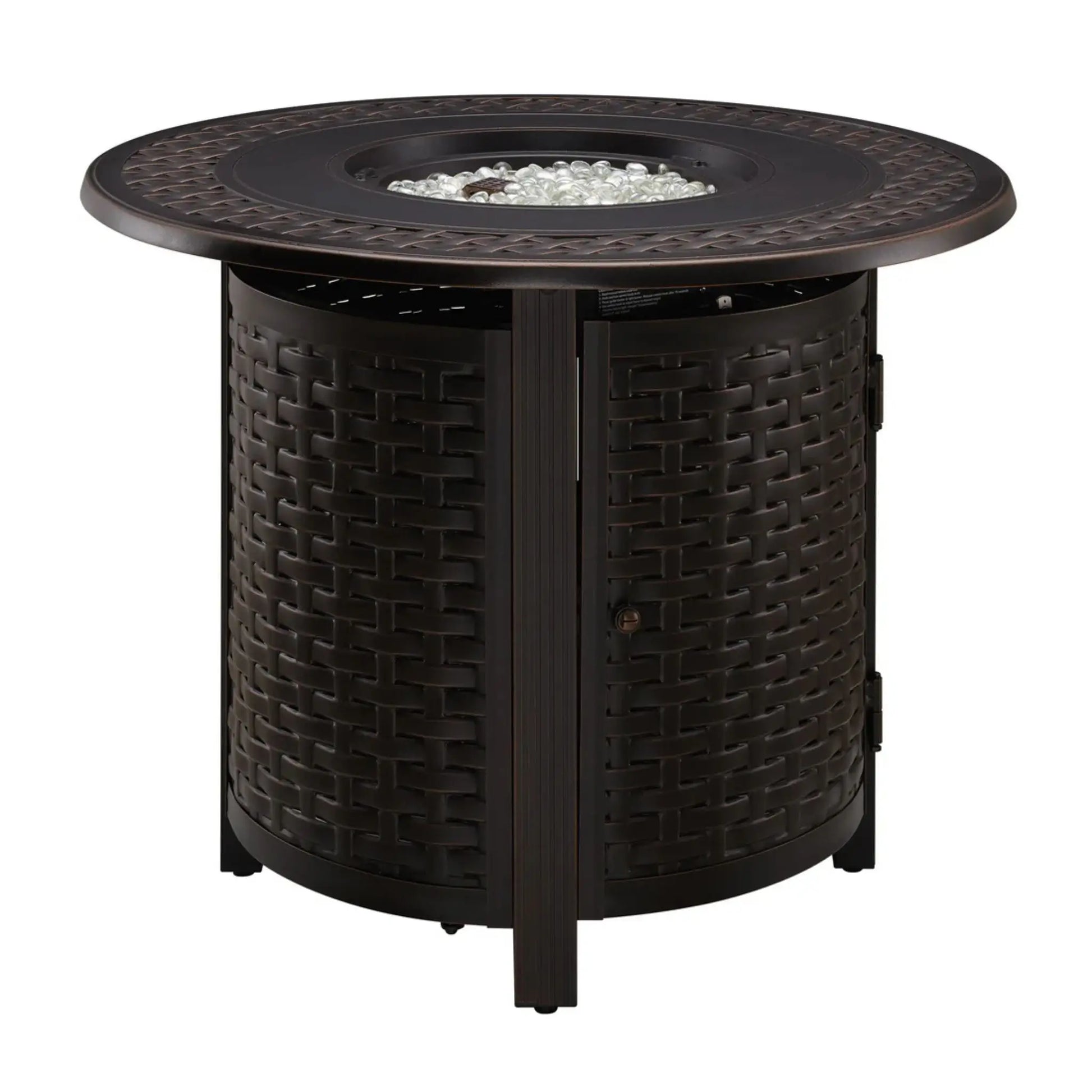 Fire Sense Hendricks Round Aluminum Propane Fire Pit - Detail View