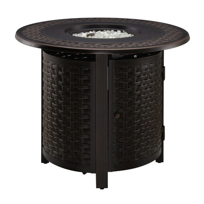 Fire Sense Hendricks Round Aluminum Propane Fire Pit - Detail View