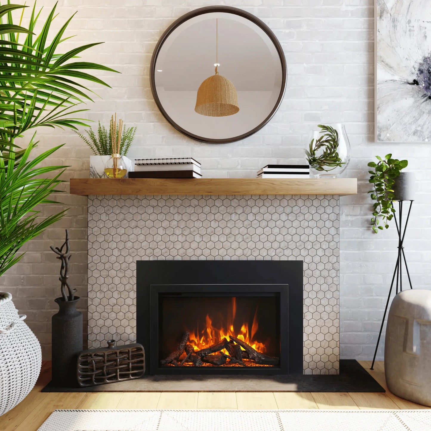 Amantii TRD Insert Electric Fireplace - Angle View