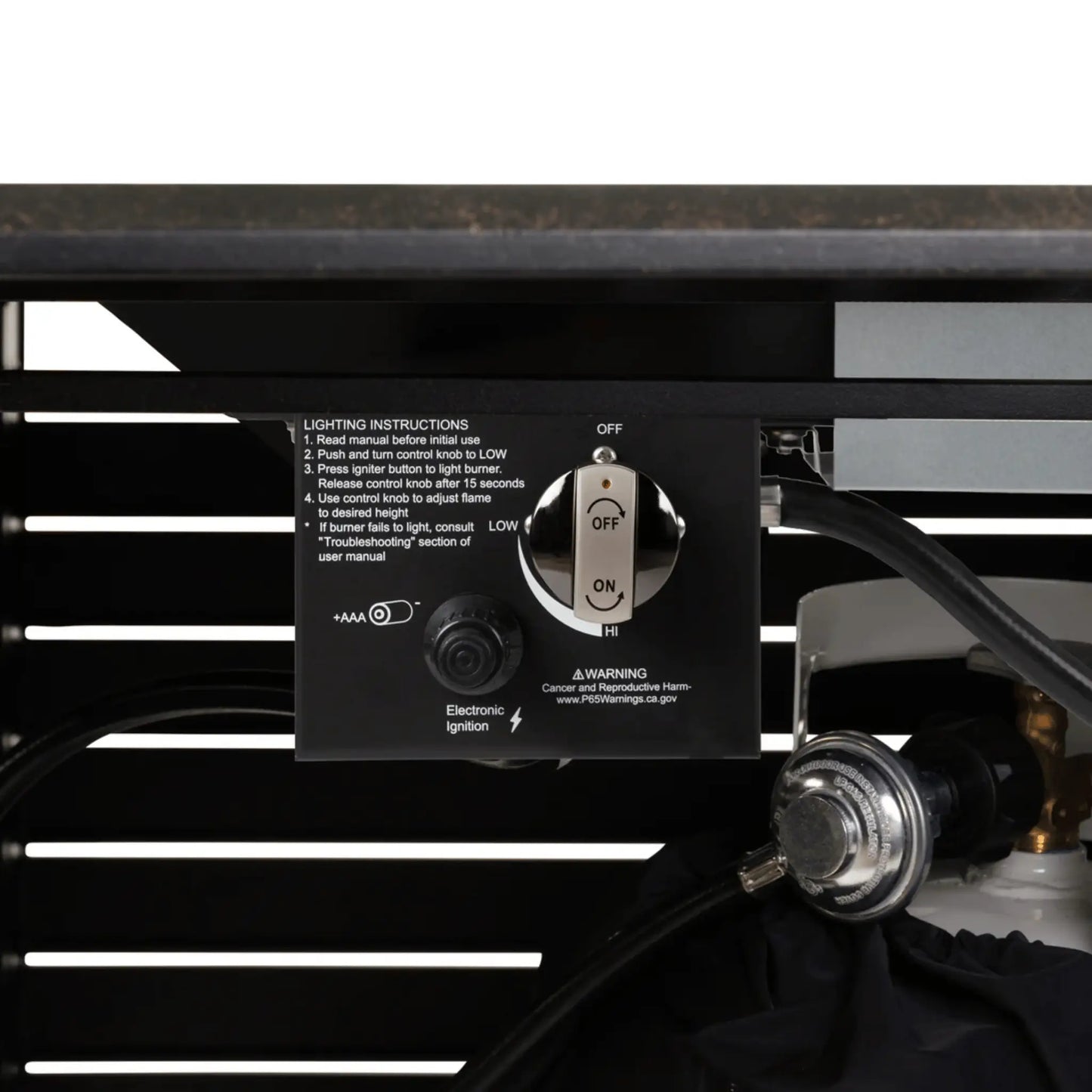 Fire Sense Longmont Rectangular Propane Fire Pit - Lifestyle View