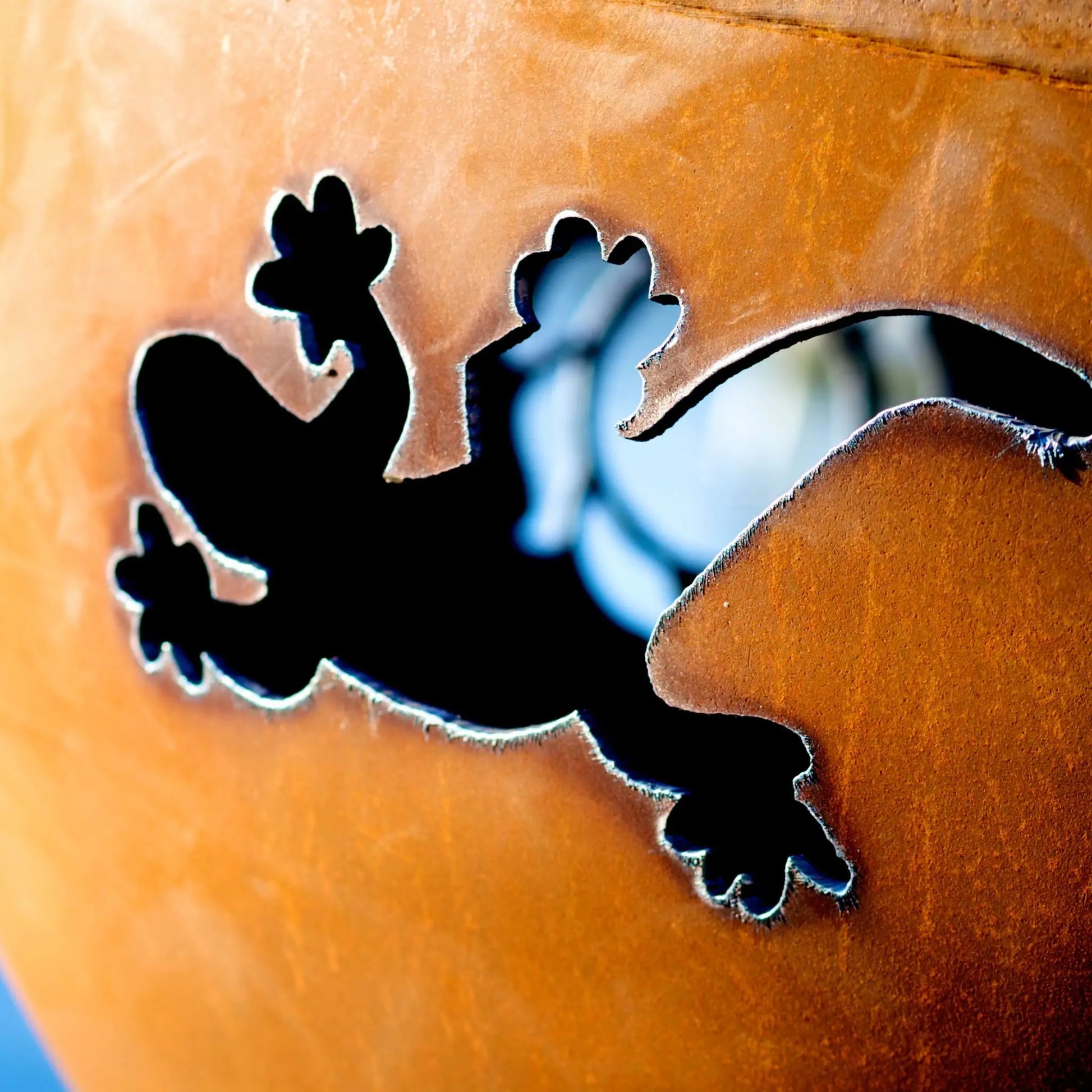 Fire Pit Art Kokopelli Lizard Steel Fire Pit – Southwest Gecko Sun Design Outdoor Fire Pit – Additional View