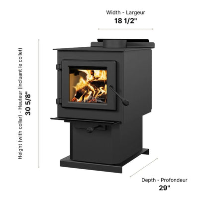 Englander Blue Ridge 100 Wood Stove - Refractory Brick Interior