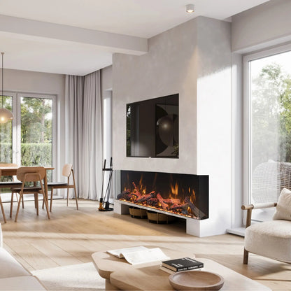 Amantii Tru View Bespoke 3-Sided Electric Fireplace - Angle View