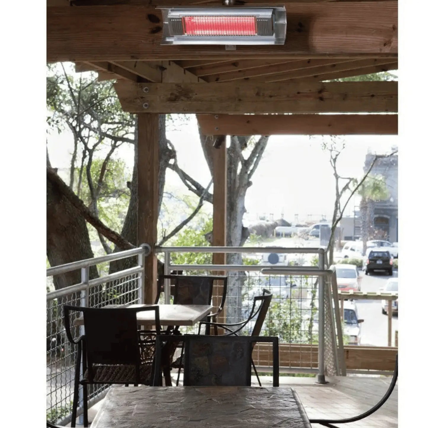 Fire Sense Wall Mounted Electric Patio Heater - Angle View