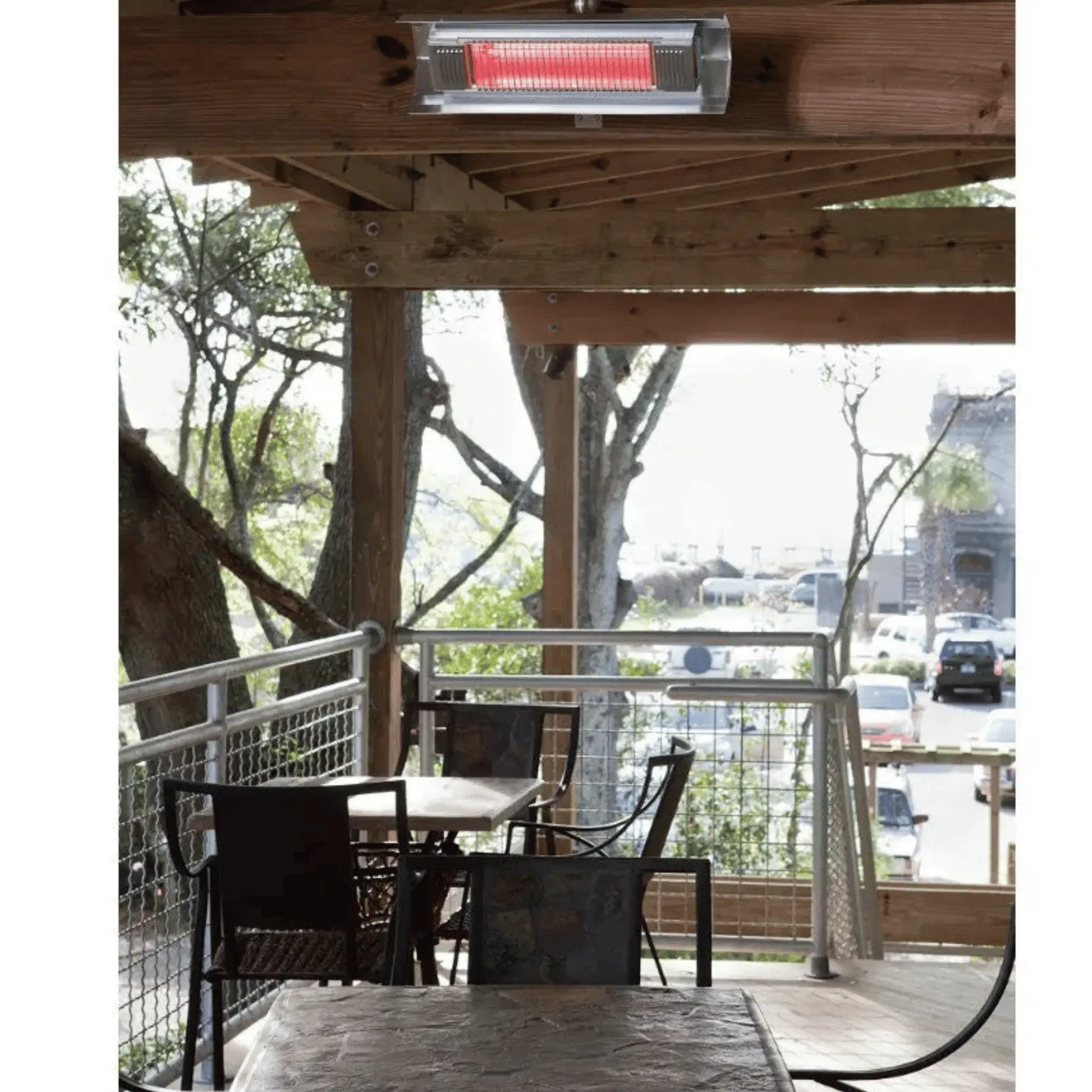 Fire Sense Wall Mounted Electric Patio Heater - Angle View